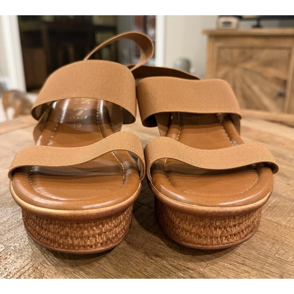 Italian Shoemakers Womens Size 10 Brown Platform Wedge Sandals Made in Italy - Picture 11 of 11